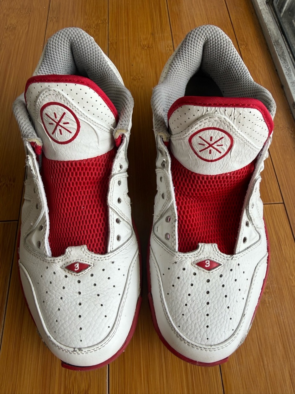 Li-Ning Way of Wade 3 White Red Sneakers Size 9.5 Used Basketball Shoes